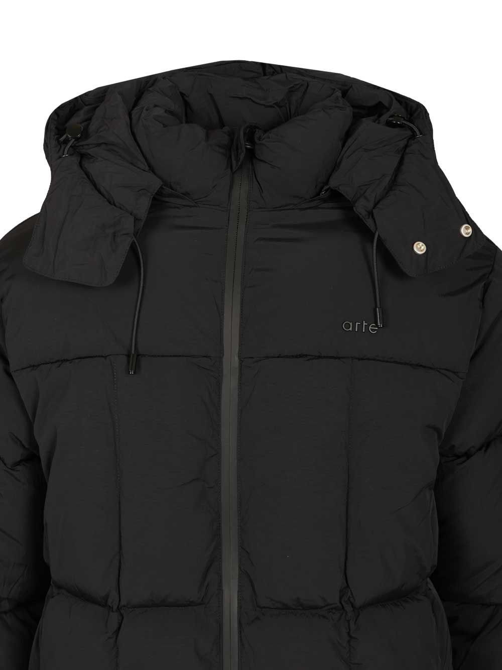 Arte Down Jacket With Hood With Drawstring Coats - Black | c09858aac2ffec326ed32043be82f2cb14350f59