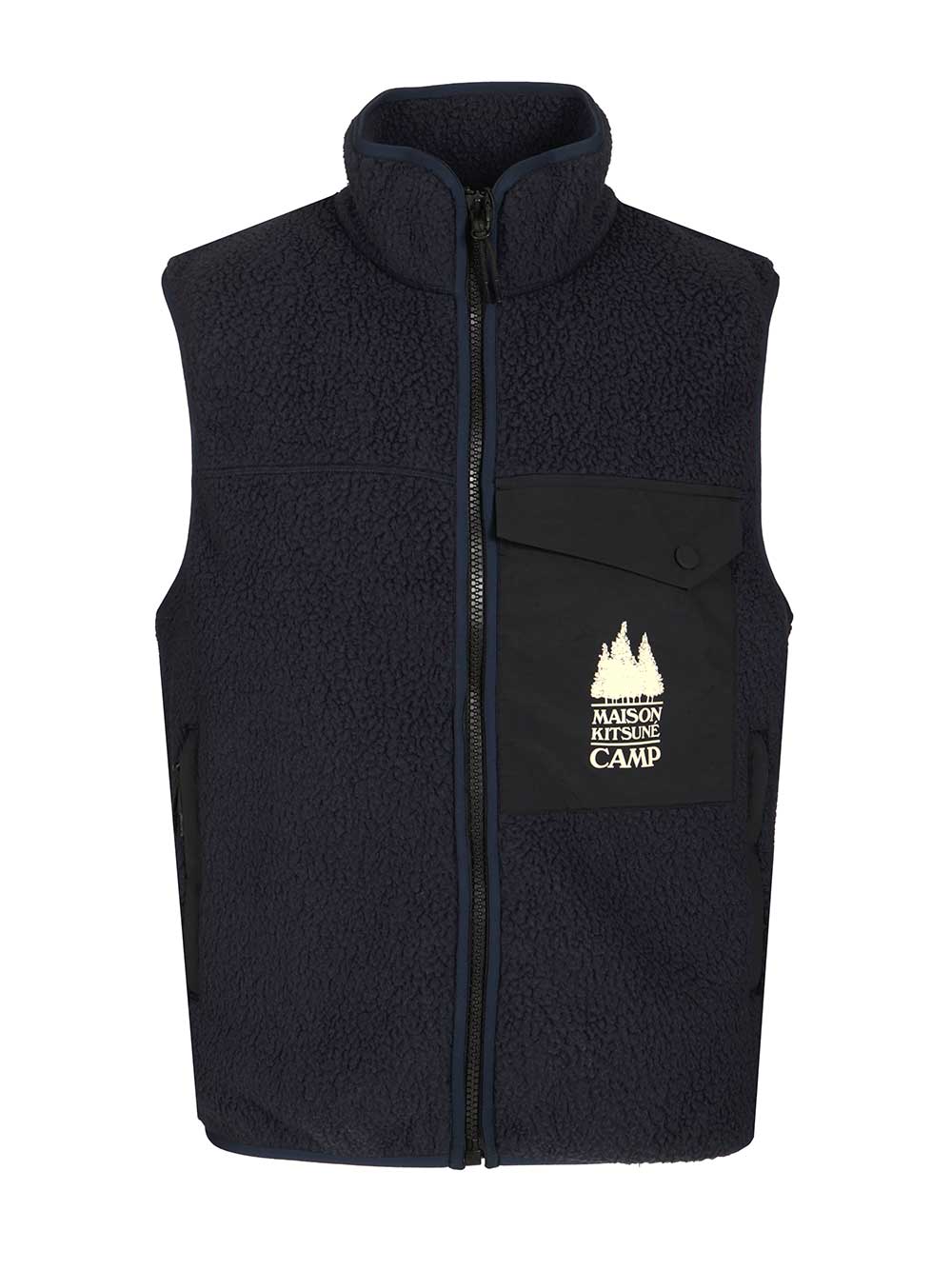 Maison KitsunÉ Fleece Vest Jackets - Blue | a0c3654c4d7001b646e1a5cdb144a6456f355c58