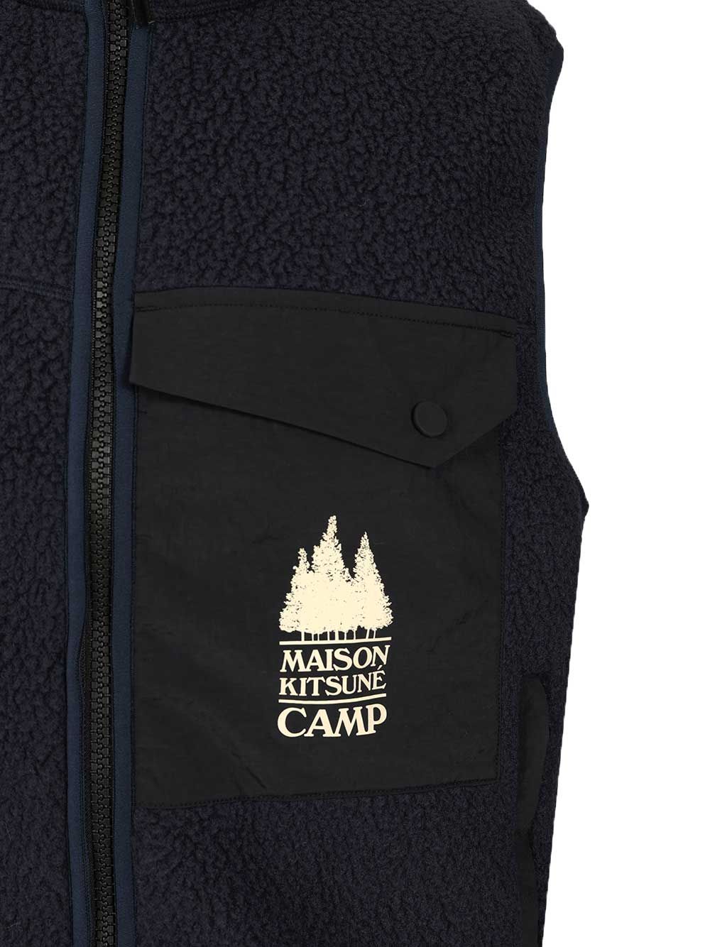 Maison KitsunÉ Fleece Vest Jackets - Blue | 91bca2ed2f98a7f0e8724ba12936b51864d942b6