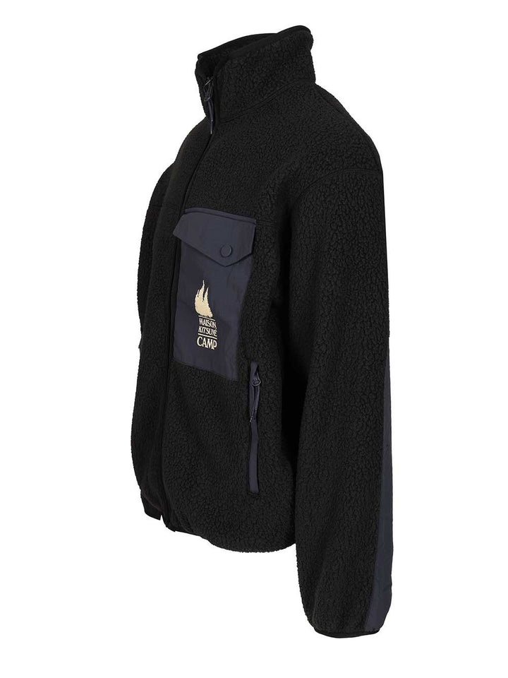 Maison KitsunÉ Fleece Jacket Jackets - Black | 9a607b273877e491ac163110101a6bacdbea4a48