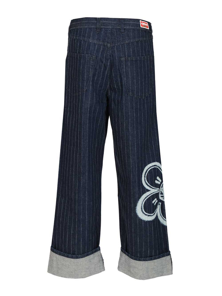 Kenzo Kenzo X Futura 2000 Cuffed Jeans - Blue | 87a952cb61b0fd022d22d59c62b02568d2f92c63
