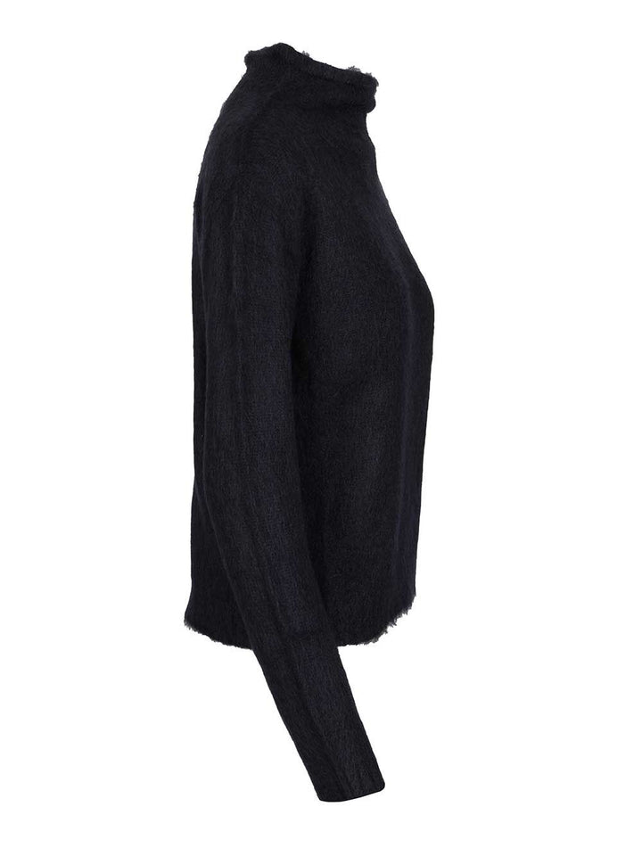 Max Mara Studio Mohair Blend Turtleneck Sweater Knitwear - Blue | 7355809d589a8a059f087b65d8fb74e5209911b3