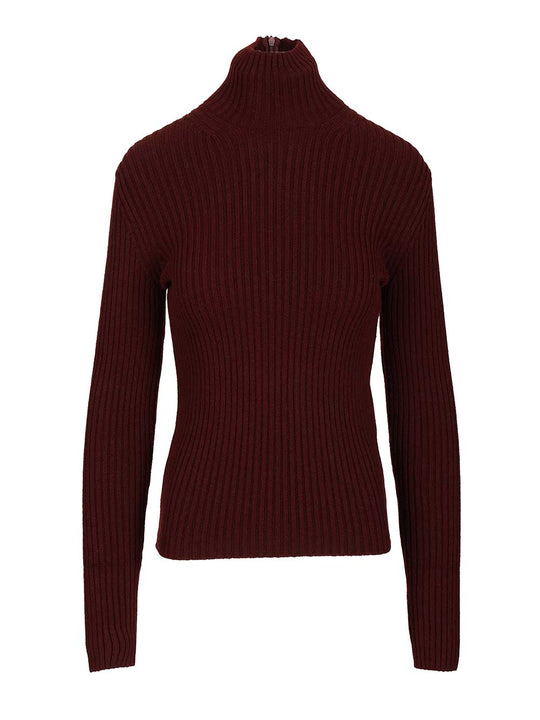 Wool And Cashmere Turtleneck Sweater Knitwear Bordeaux