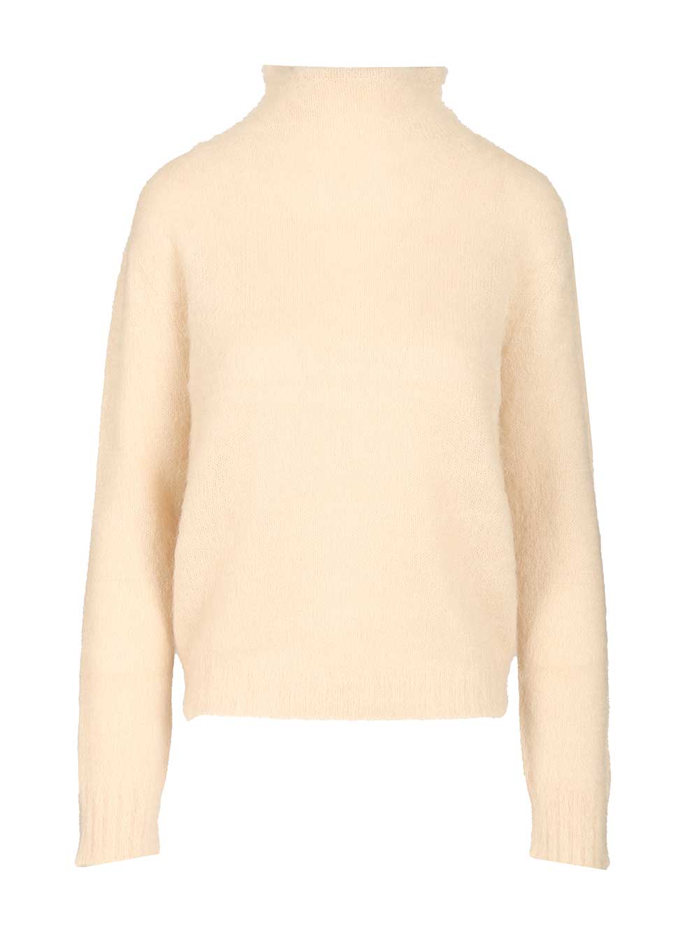 Max Mara Studio Mohair Blend Turtleneck Sweater Knitwear - White | 4a5864745bf50a8b0c9b868cc324d16faca4ae22