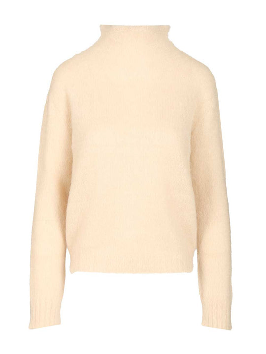 Mohair Blend Turtleneck Sweater Knitwear White