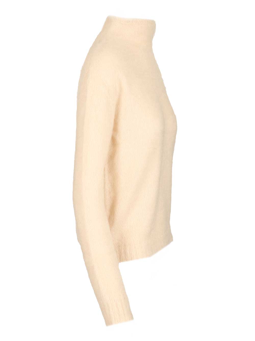 Max Mara Studio Mohair Blend Turtleneck Sweater Knitwear - White | 6680c18af4dd2fb6f9b56417fa90aebb135ac545