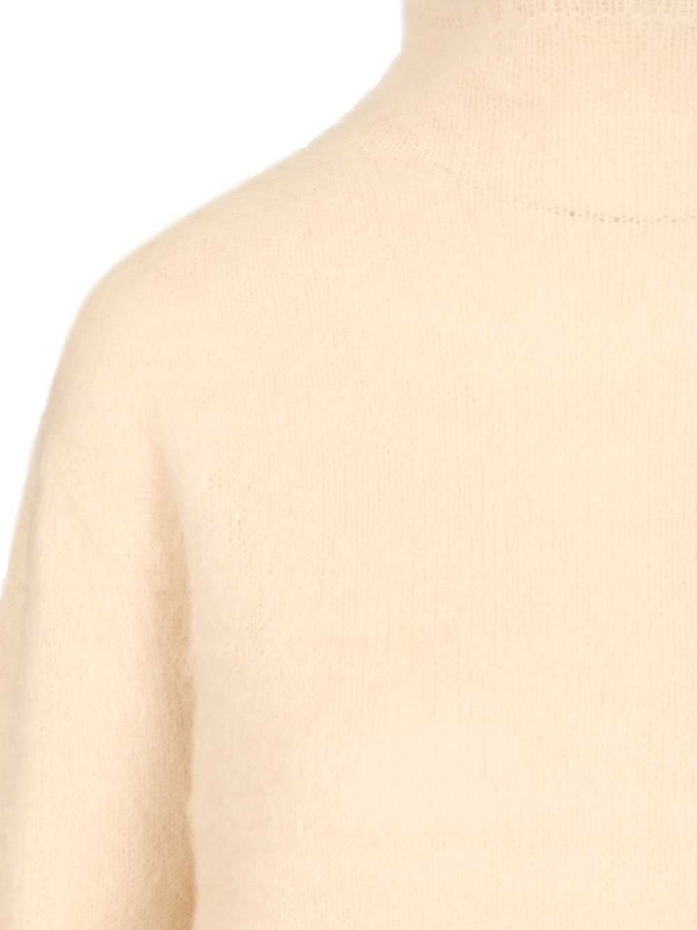 Max Mara Studio Mohair Blend Turtleneck Sweater Knitwear - White | 7a3d2e52af85cb8f26f55be89f8a8eaae27e2b81