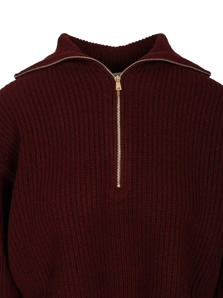 Max Mara Zip-Up Sweater Knitwear - Bordeaux | f6c38f8e23c36208fdc4c16038a0d3c443b209ea
