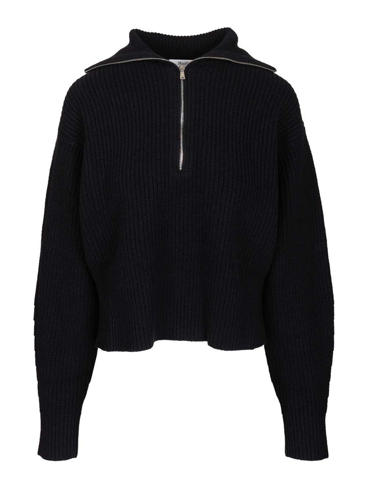 Max Mara Zip-Up Sweater Knitwear - Blue | a11e08c9c1a69c1b70d6e2749c384b9d0f860ffa