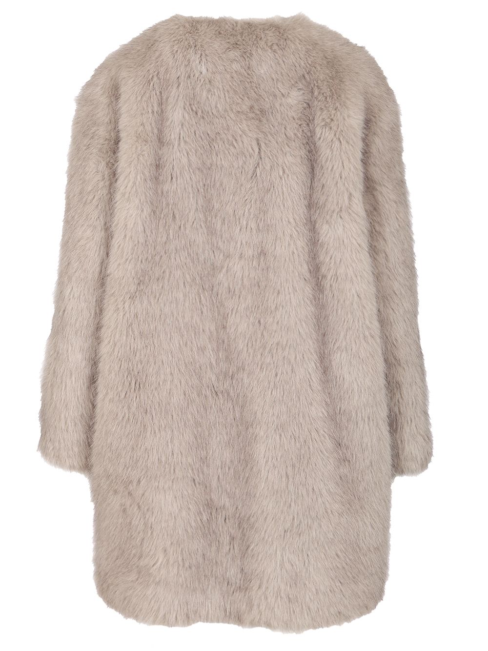 Max Mara Studio Coat In Faux Fur Effect Fabric Coats - Grey | 39bcbaec404b12ce9980ce59b67ad879561f3e71