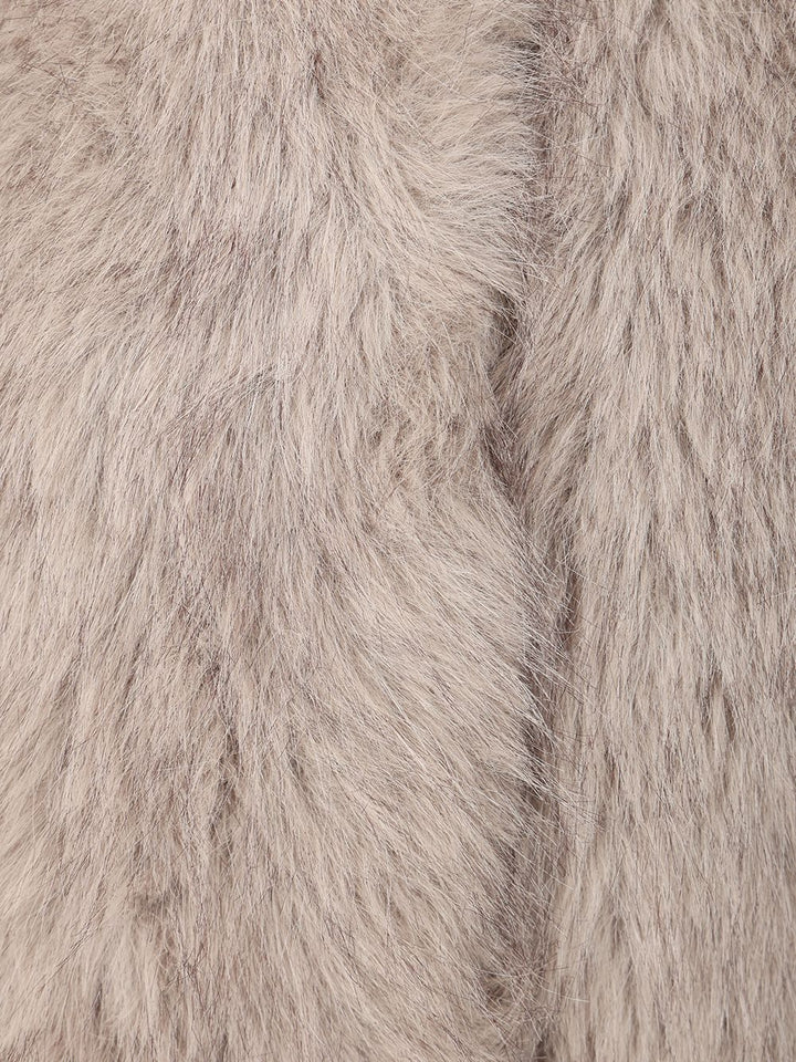 Max Mara Studio Coat In Faux Fur Effect Fabric Coats - Grey | 56cc20b12c98bd4039b84df835ff417b1a5f50e9