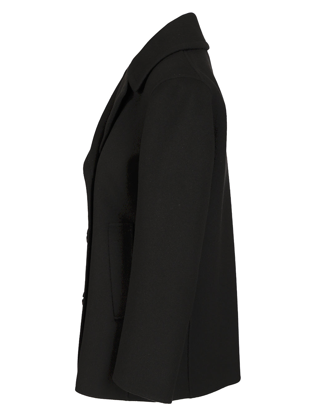 'S Max Mara Wool Drap Pea Coat Jackets - Black | 84df3c7a99b67556358359cf10d6f13ccaa5e8b0