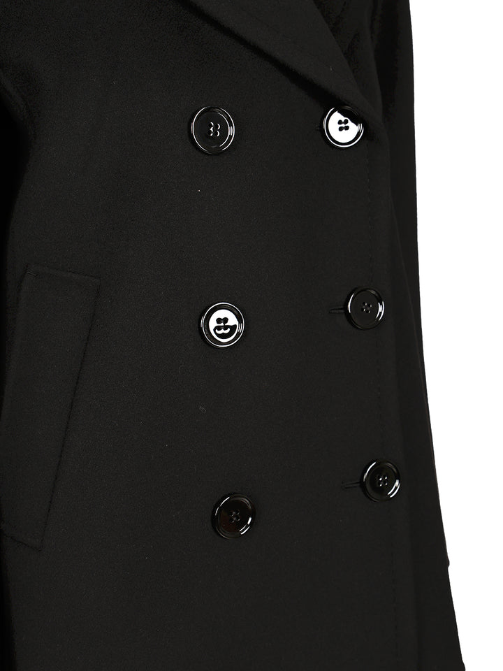 'S Max Mara Wool Drap Pea Coat Jackets - Black | c689d97e9eb5abdc8939ab528112ec6de74b87d9