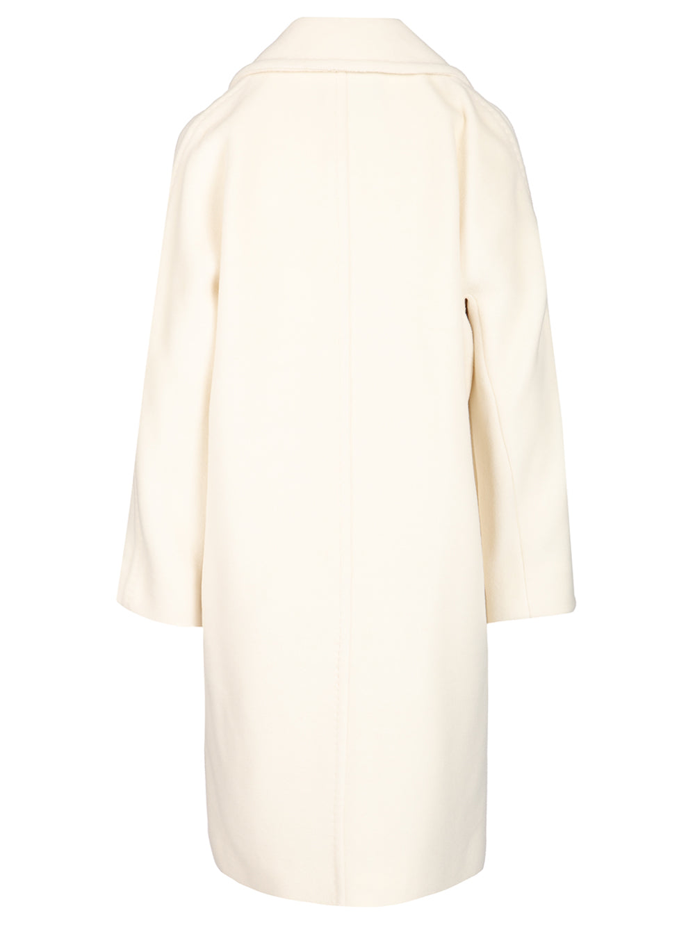 Max Mara Studio Double-Breasted Coat Coats - White | 6310bb457dedb9452e00e475772fbaaf31f51a38