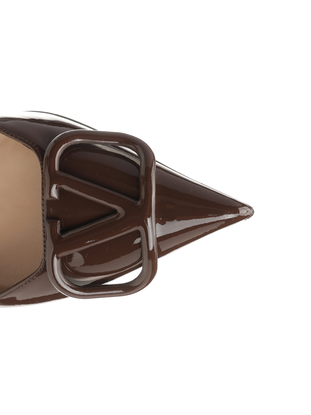 Valentino Garavani Vlogo 80 Slingback Pump In Patent Leather Pumps - Brown | 8470572af6f517f9026416638cbf8f9aca1b8bb8