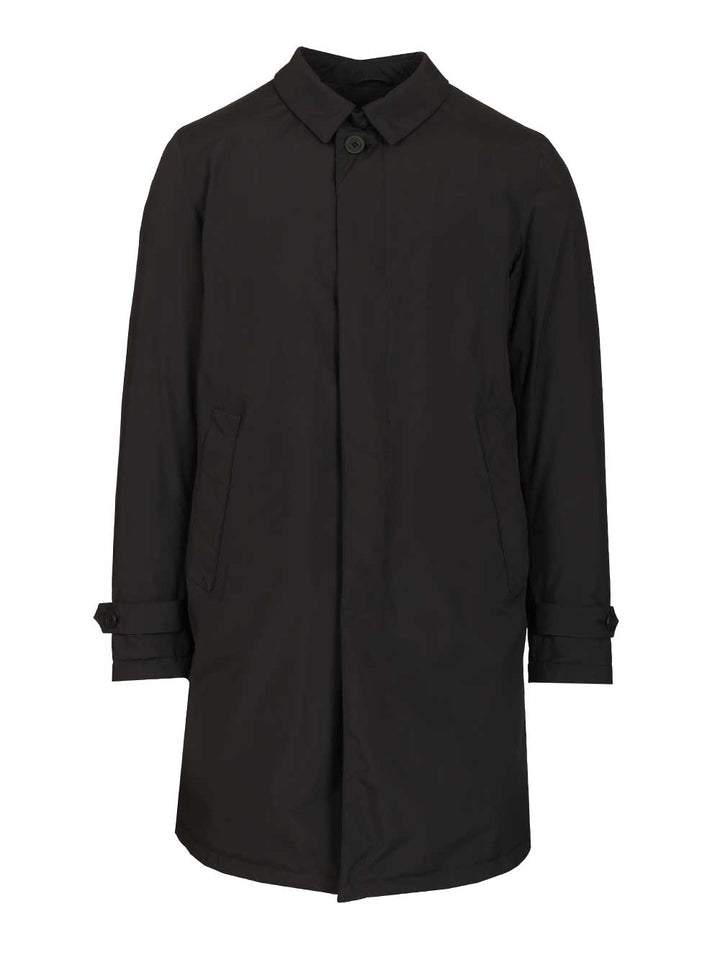 Herno Prometeo Padded Nylon Trench Coat Coats - Black | 49917b6eaafaaa6f900df977a3c03dbde18348ed