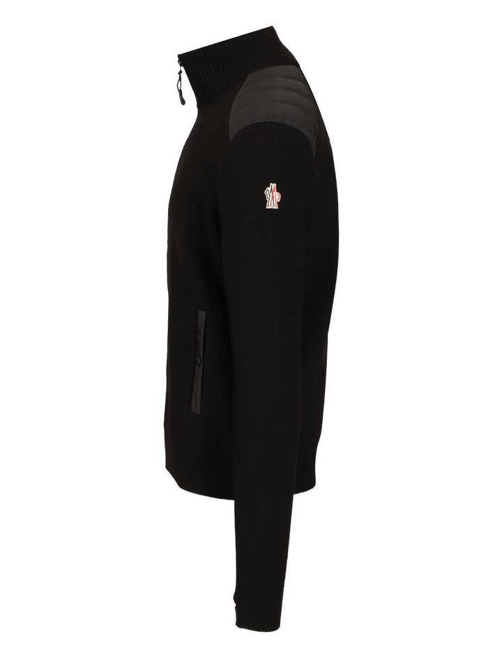 Moncler Grenoble Padded Cardigan Knitwear - Black | 877468259a723b7f54f45cd097a8f1a21fb79efd