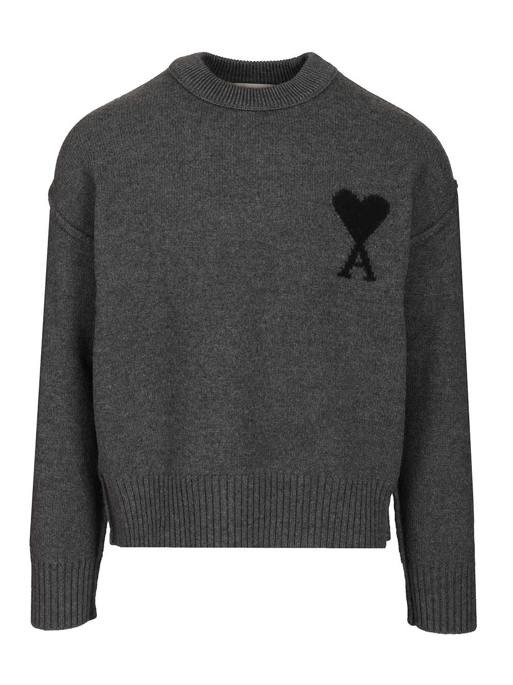 Ami Ami De Coeur Sweater Knitwear - Grey | f3bc92d51b746a02e297a83f6d32cfe9068268f5