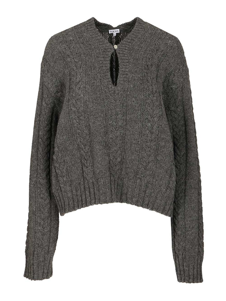 Loewe Mouliné Wool Sweater Knitwear - Grey | 0953f30f02b3a7aac680207d6154aea54f175980