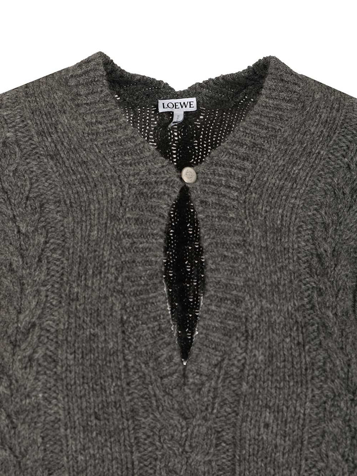 Loewe Mouliné Wool Sweater Knitwear - Grey | 51b2f0eb7075c1e628b236b479ac6b7295912a5d