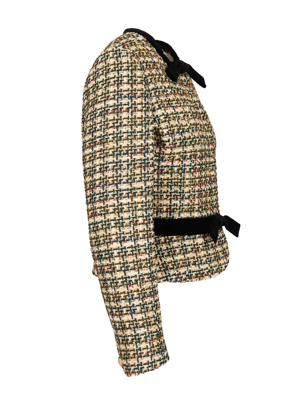 Valentino Garavani Velvet Bow Tweed Jacket Jackets - Multicolor | 2b6583ad737661749358e5ed079346d92cd505f1