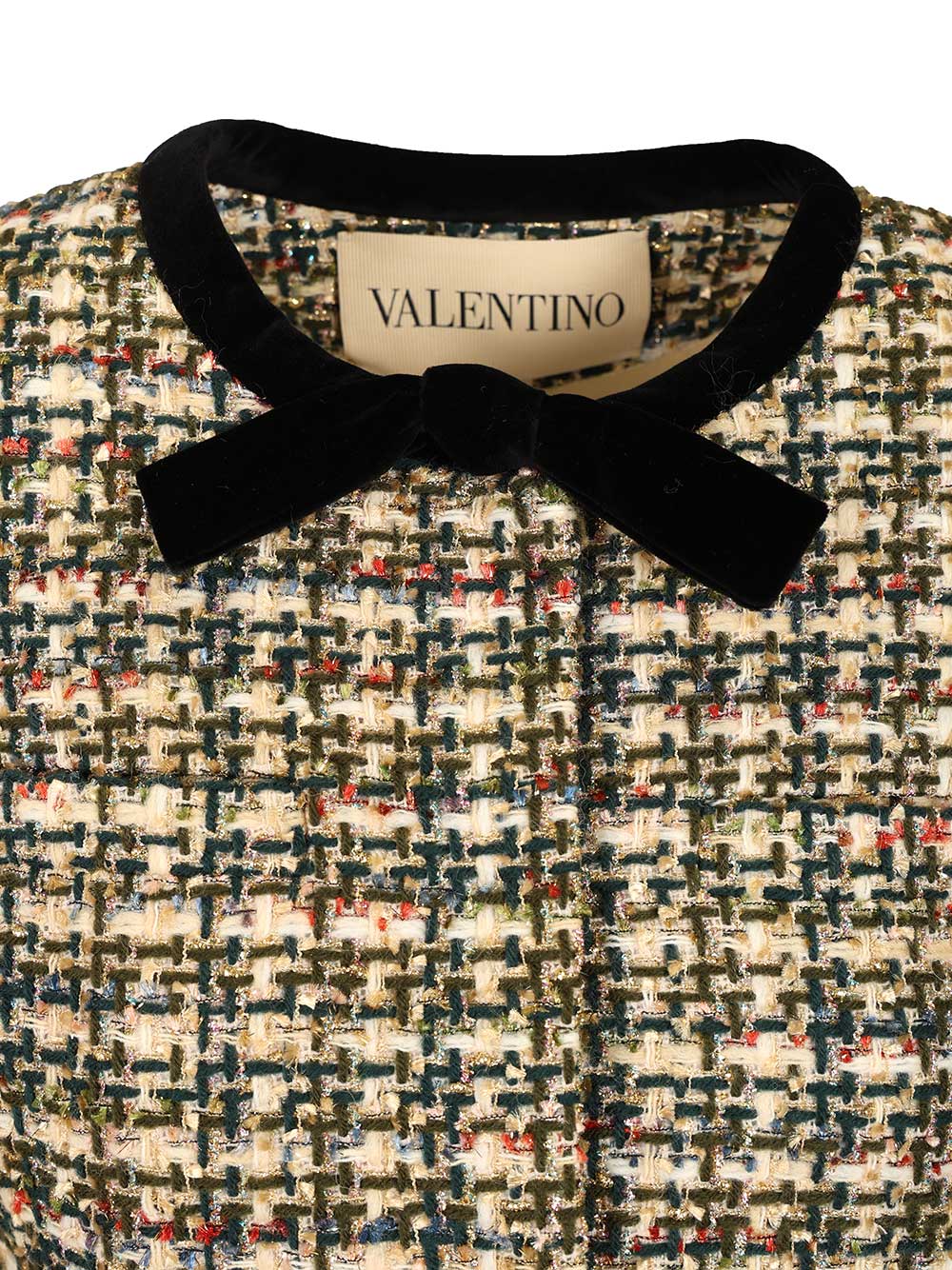Valentino Garavani Velvet Bow Tweed Jacket Jackets - Multicolor | 2b5690c104fa02909838504d7093c1af571612b8