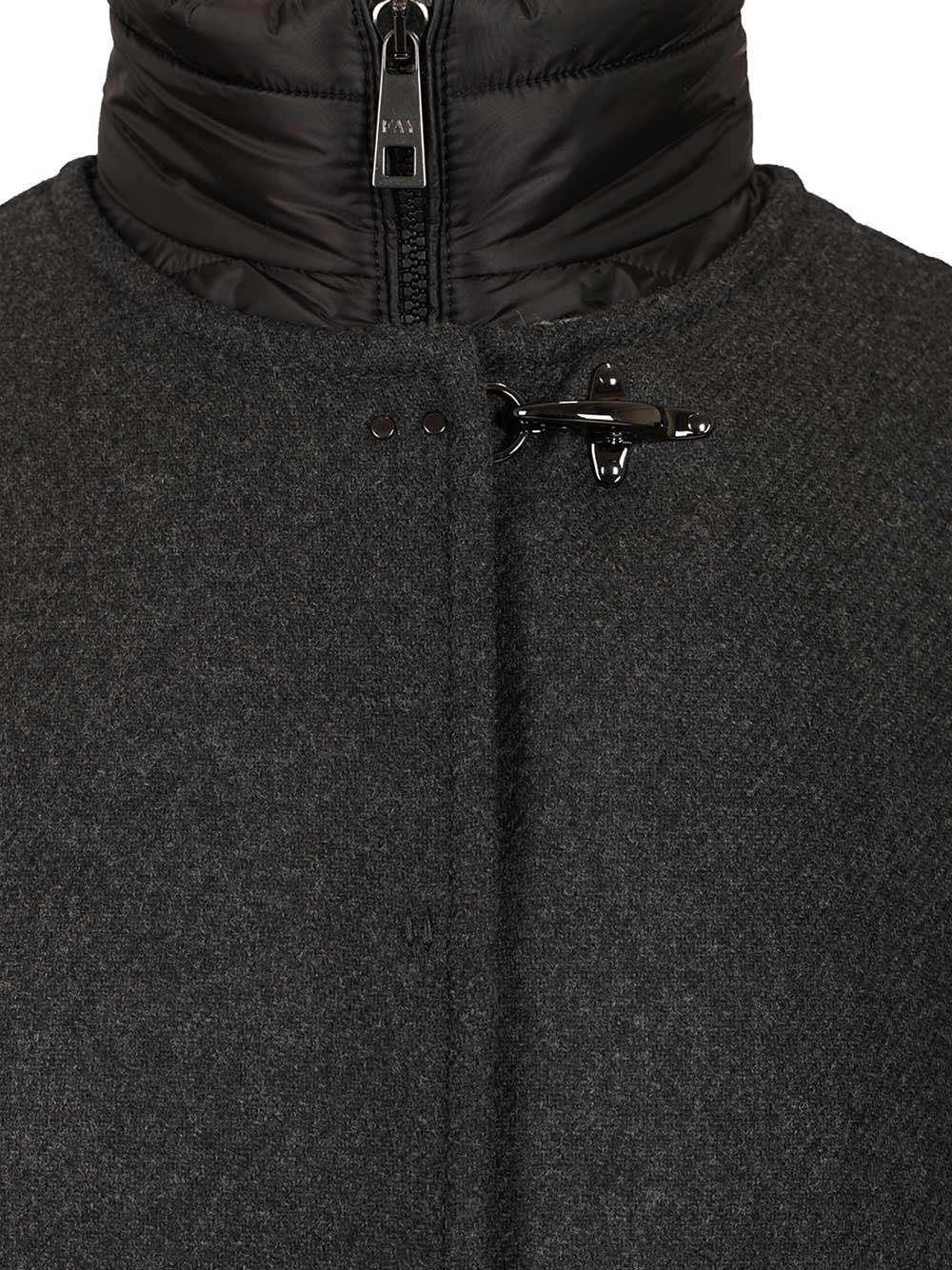 Fay Double Cap With Quilted Details Coats - Grey | eead3473147b8c68c528a1cd8769c81852c08d6f