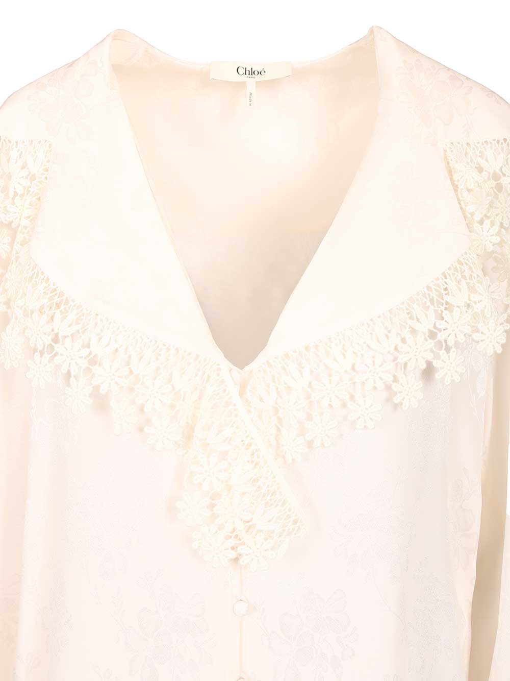 Chloe' Blouse With Maxi Collar Shirts - White | 4aa5784123693c4b3793b293211a5b04dfa76aa3