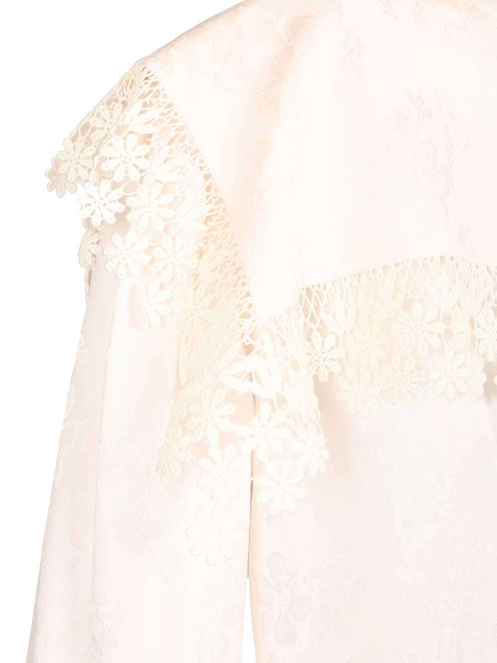 Chloe' Blouse With Maxi Collar Shirts - White | fa67ba851126f5c061b0bb8b684c1353016a81ac