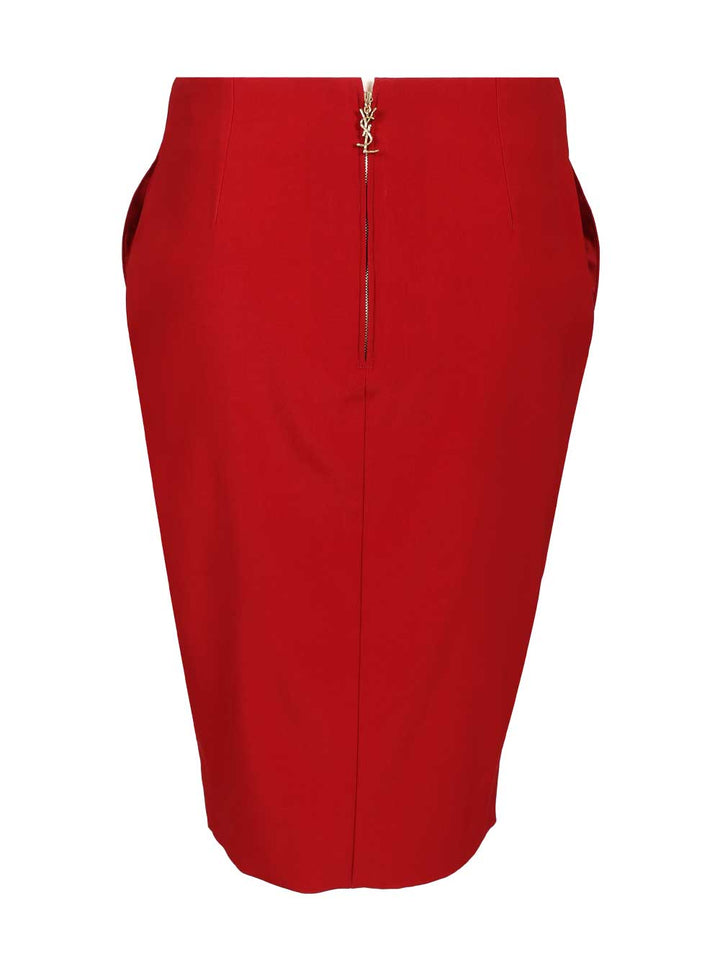 Saint Laurent Satin Pencil Skirt Skirts - Red | 06e64b1f8c5165ff71df9b8878ed5772332ee206