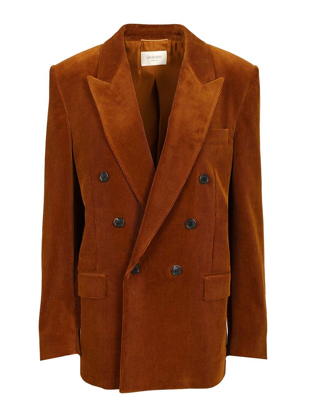 Saint Laurent Corduroy Jacket Jackets - Brown | 1a1ad228211eb540573dadc2be37e423debe4f5e