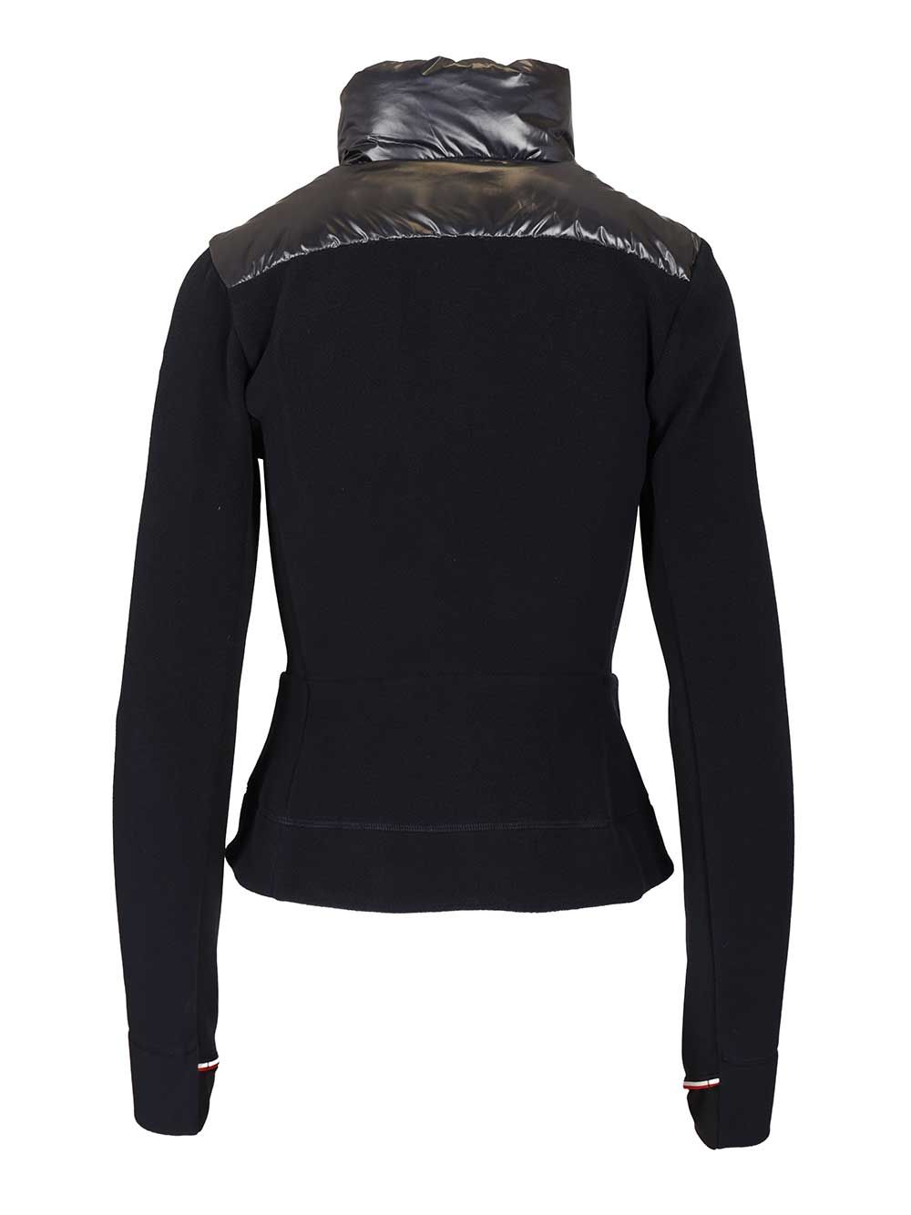 Moncler Grenoble Padded Cardigan In Shiny Nylon Coats - Blue | 2a97222dc80606afe37c4fedfa78c0718f935c21