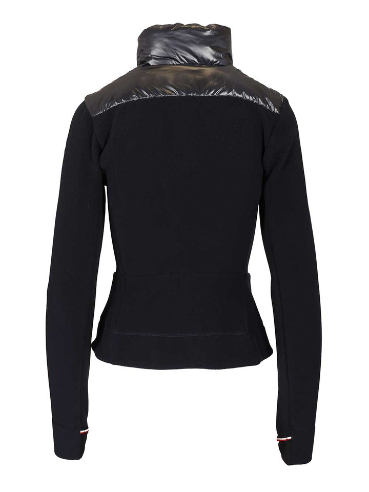 Moncler Grenoble Padded Cardigan In Shiny Nylon Coats - Blue | b1490590fcaf1defc6e825c24c6cbc10489dbd21