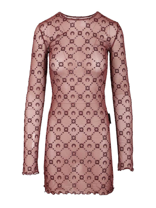 Moonogram Mini Crewneck Dress Dresses Violet