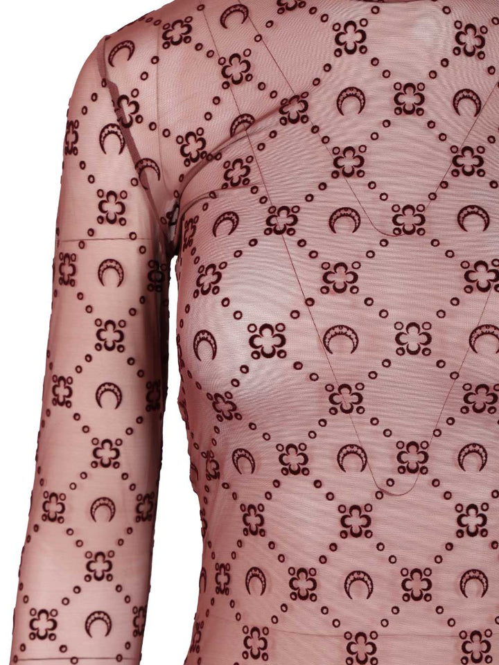 Marine Serre Moonogram Mini Crewneck Dress Dresses - Violet | 47e89b15cd654f358f7420231980a7626d82995b