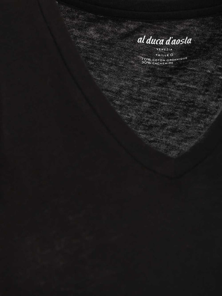 Al Duca D'Aosta V-Neck T-Shirt - Black | 8201b90548199733ea412b53d204e114c2c00532