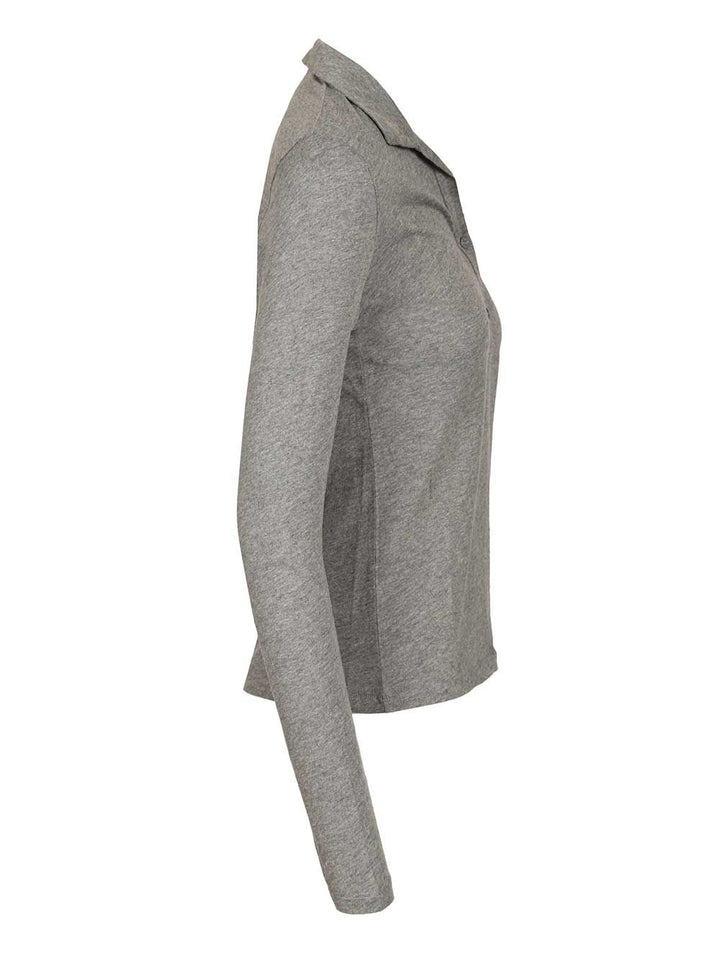 Al Duca D'Aosta Cotton And Cashmere Polo Shirt T-Shirt - Grey | 37bf3f6474c364e38557c92f892bf25b535d8e0d