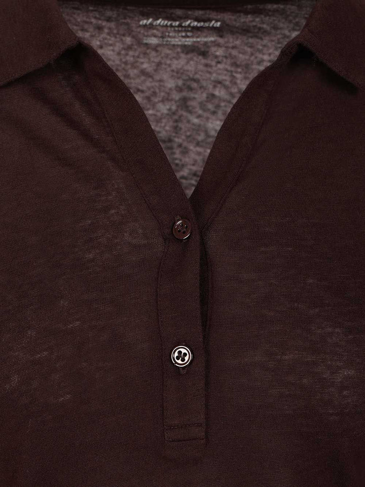 Al Duca D'Aosta Cotton And Cashmere Polo Shirt T-Shirt - Violet | 42ddc9df1229a6e924237965a8b308df30b365ef