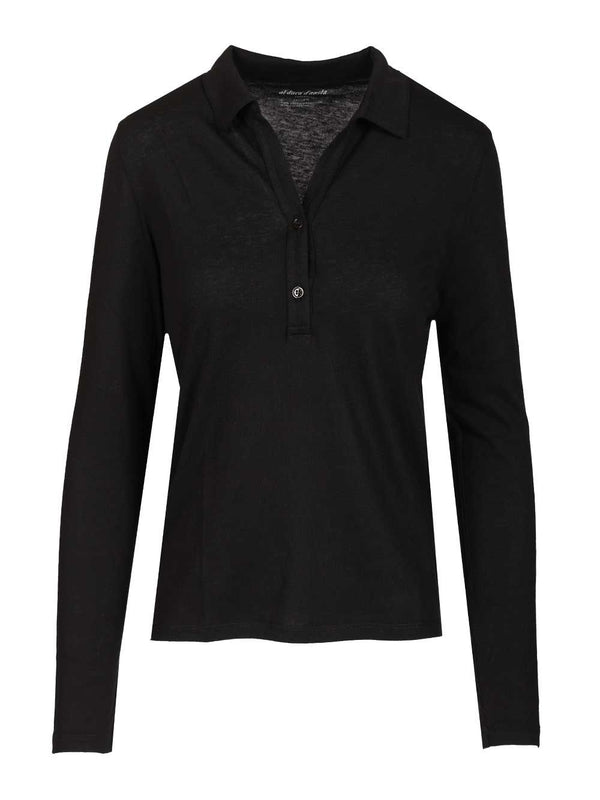 Cotton And Cashmere Polo Shirt T-Shirt Black