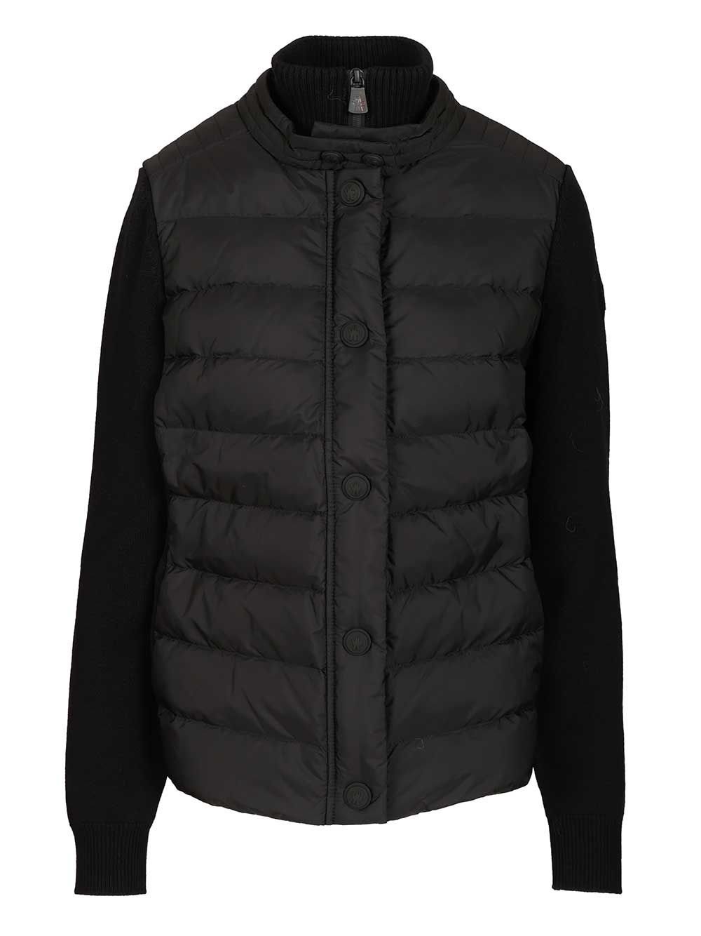 Moncler Grenoble Padded Wool Cardigan Coats - Black | d94e626de883744f08ec97fa1e7f441d0f0068e6
