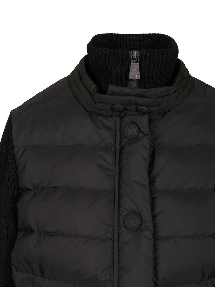 Moncler Grenoble Padded Wool Cardigan Coats - Black | b8d53a409c18cfaa8ed304f520a571b847936d44