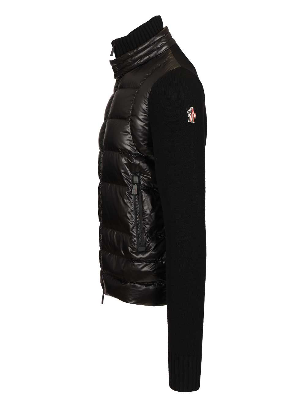 Moncler Grenoble Padded Cardigan Knitwear - Black | 809edf1d56169ff19c3e72b8cceed1b438b60a9e