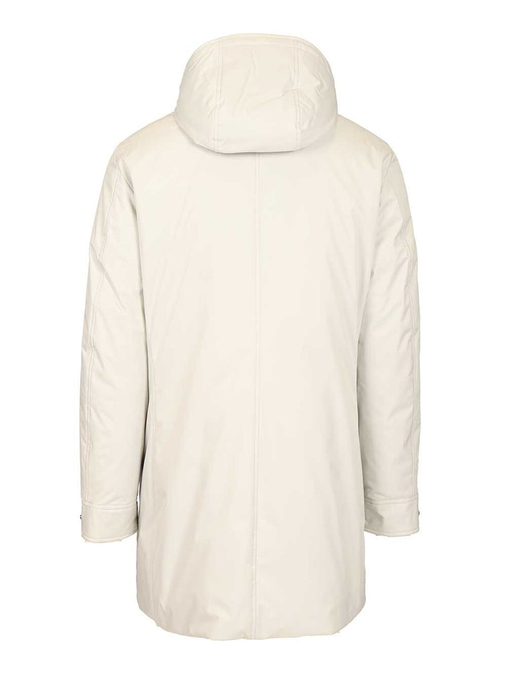 Moorer Vermont-Ads Long Down Jacket Coats - White | 4706346f018ddd46db31cfbf6d3cb25589f391f4