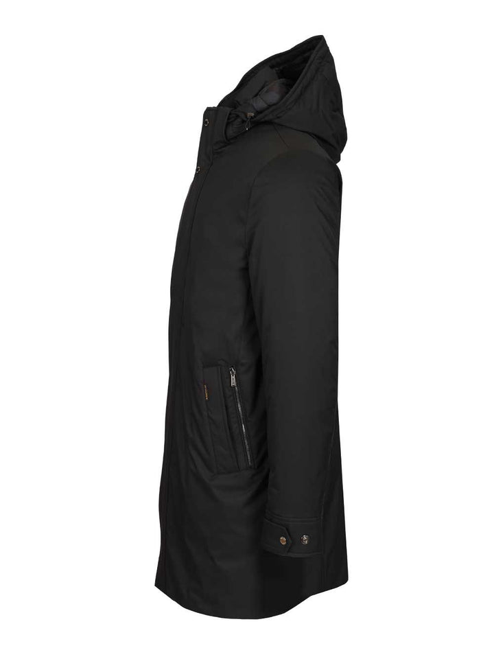 Moorer Vermont-Ads Long Down Jacket Coats - Blue | ba4b72f1cb4b678e11e98c42707dcc85d4d03f1c