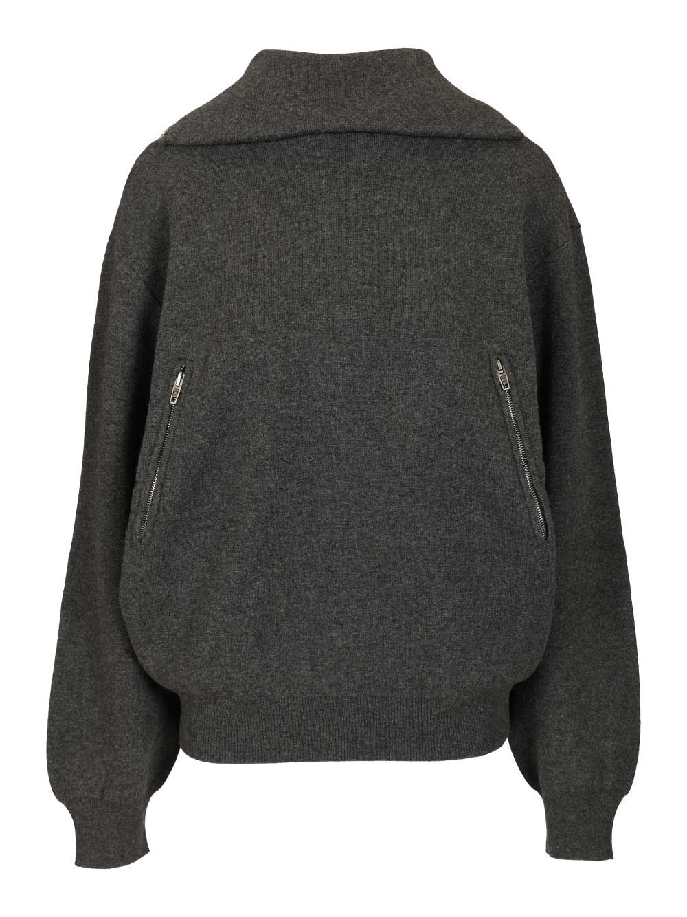 Balenciaga Back To Front Sweater In Wool Blend Knitwear - Grey | c048cd12024d18a4315c99714b4f9b0b4c3bd7c6