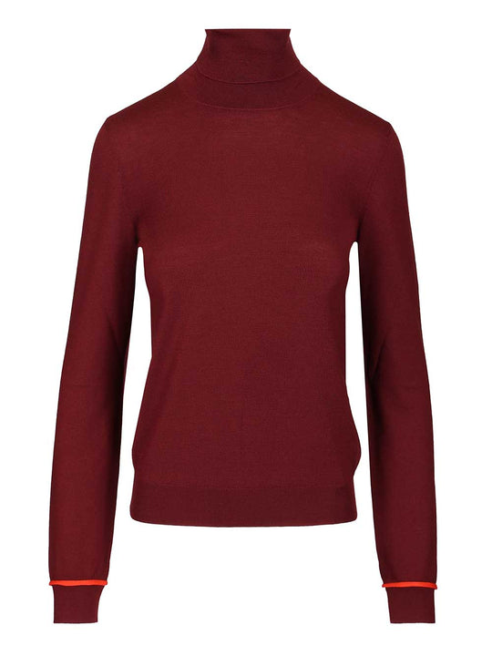 Wool Turtleneck Knitwear Bordeaux