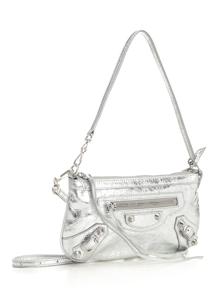 Balenciaga Le City Shoulder Bags - Silver | 3e04b45f9fa0ca34cbbda77db610b085a3ba8deb