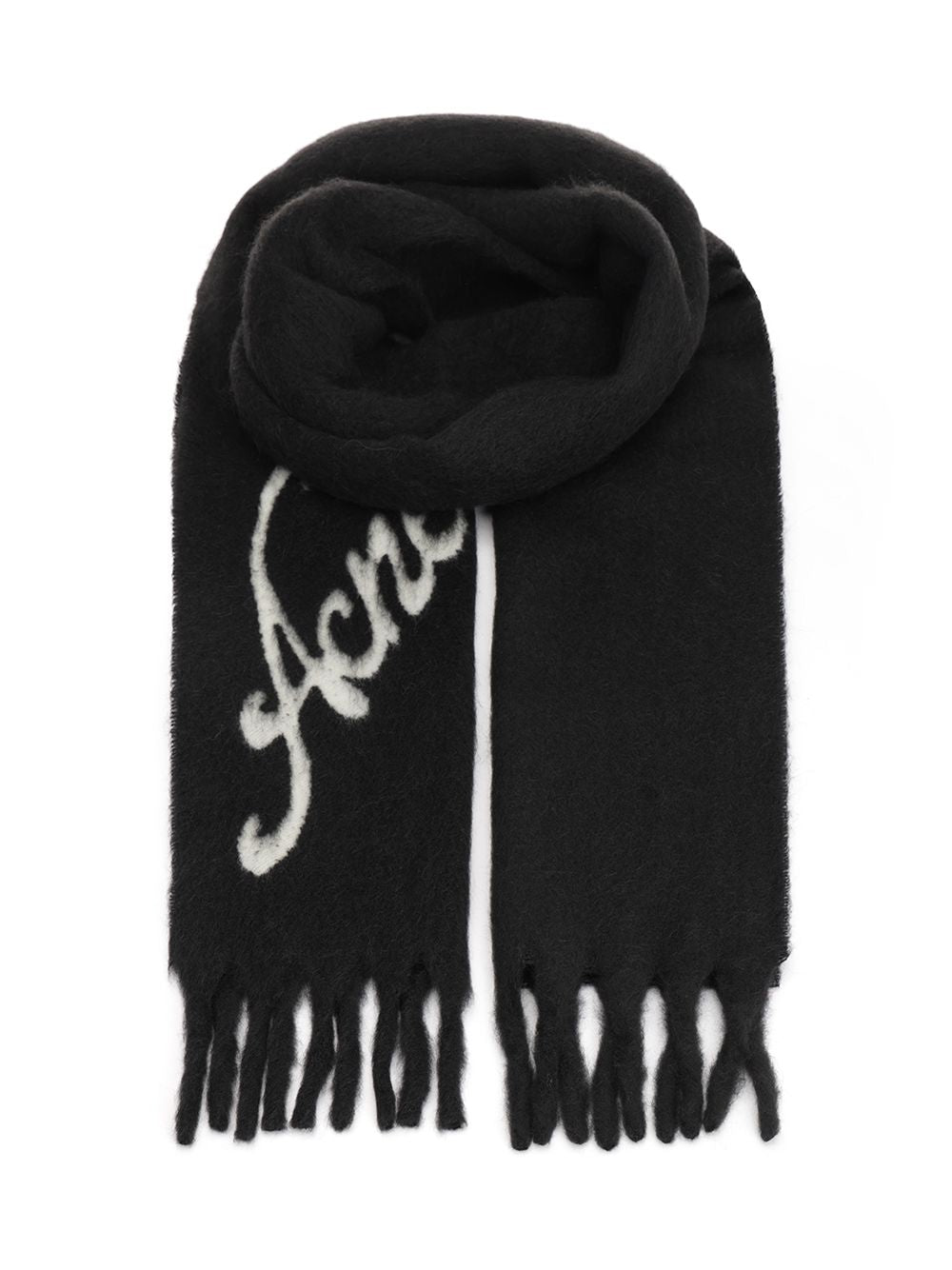 Acne Studios Acne Scarf Logo Scarves And Foulards - Black | 66036b84b1b6a903944fa8507f102591853d7927