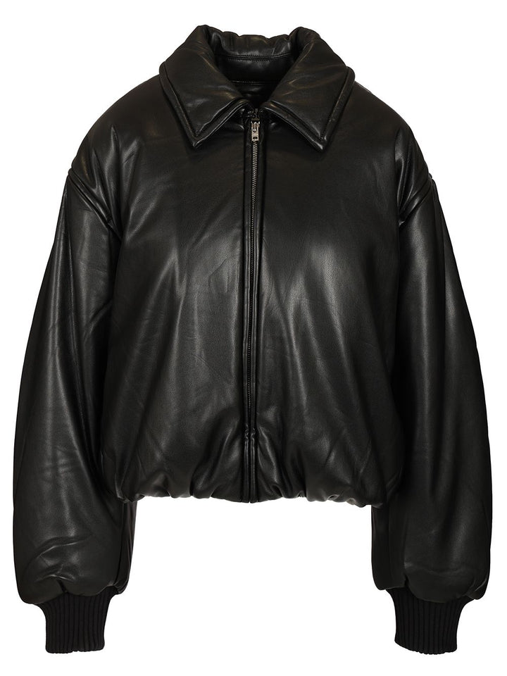 Acne Studios Bomber Jacket Crafted From Faux Leather Leather Jackets - Black | edf342075b9afef02543af10107085914da19379