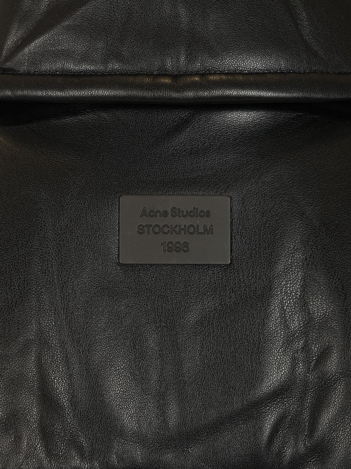 Acne Studios Bomber Jacket Crafted From Faux Leather Leather Jackets - Black | 8675579bf707ee9d8305eb00f51b848b44cb0d77